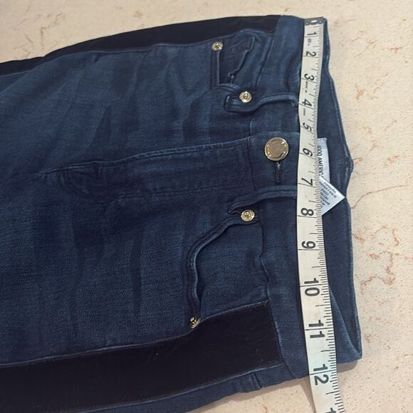 Good American blue black velvet striped good waist jeans SZ 0/25 tuxedo stripe - Picture 10 of 10